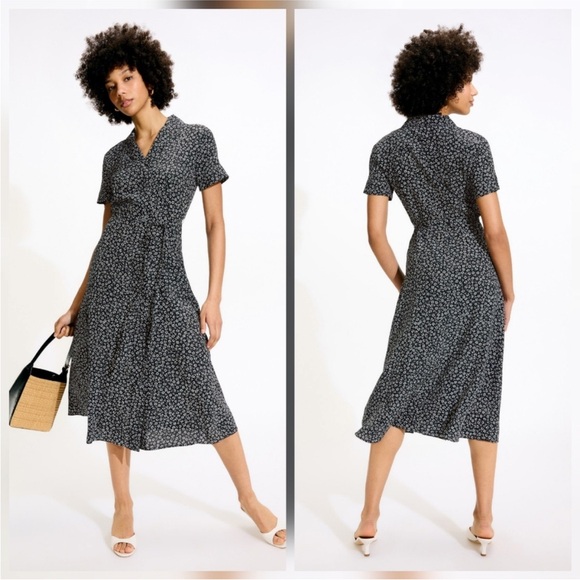 Club Monaco Dresses & Skirts - Club Monaco Open Neck Silk Shirt Dress, Size: XS